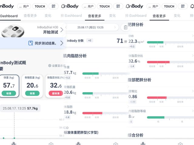 3频8电极+12项数据+97%准确率有点全面瓦力棋牌游戏InBody体脂秤H30评测：(图8)
